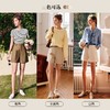 欧芮儿卡其色休闲裤女夏季2022新款高腰时尚直筒翻边阔腿西装短裤 商品缩略图2