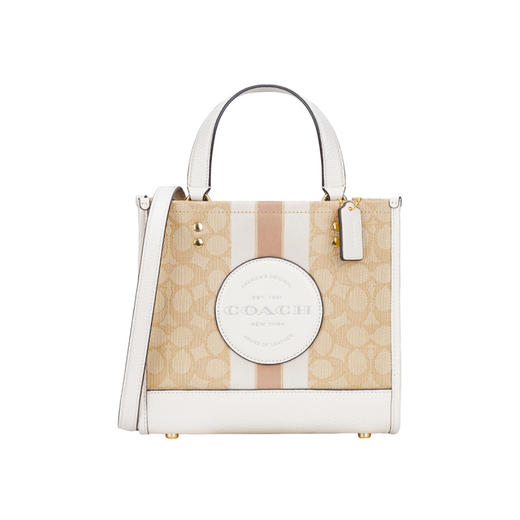 Coach 奥莱款小号女士织物配皮单肩手提托特包 商品图1