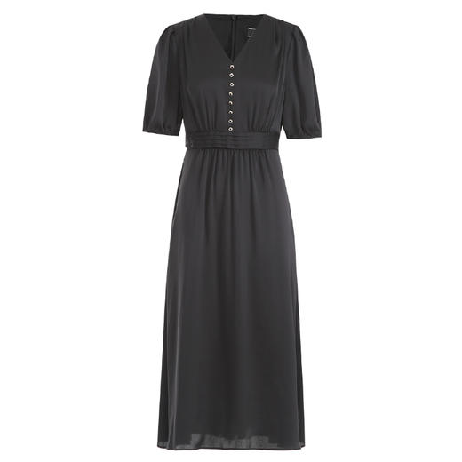 EITIE爱特爱夏季新款通勤纯色气质V领收腰连衣裙7407167 商品图5