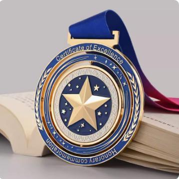 金属创意五角星马拉松比赛荣誉奖章勋章挂牌 商品图0