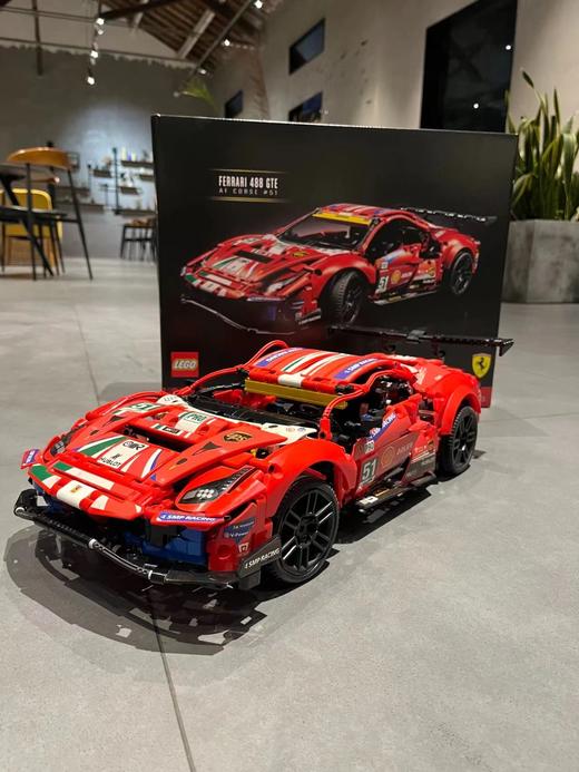 法拉利积木 又被帅到了，LE高家赛道法拉利488GTE积木 商品图0