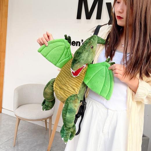 恐龙系列霸王龙喷翼龙书儿童书包可爱超萌卡通毛绒时尚ins旅游包 商品图6