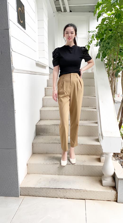 黄埃、漆黑色裤子HJ1L33 商品图0