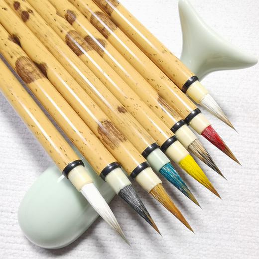 最全小楷笔，八毫八色小楷毛笔，弹性好硬度高练字、瘦金体、勾线。 商品图4