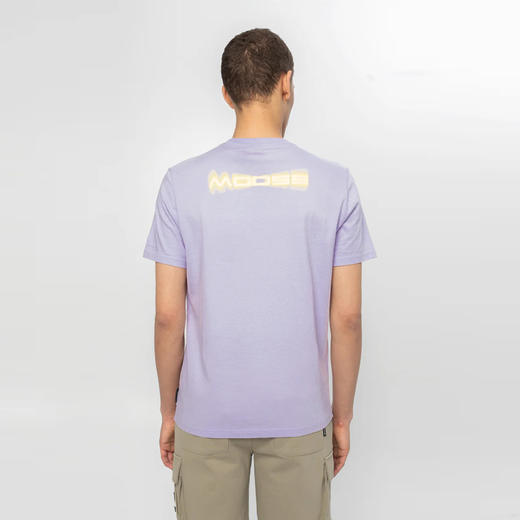 MOOSE KNUCKLES 男士驼鹿指节徽标印花棉质圆领短袖T恤 淡紫色 M14MT734 1392 商品图2