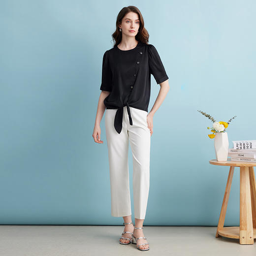 EITIE爱特爱夏季新品通勤百搭简约优雅小上衣7413109 商品图3