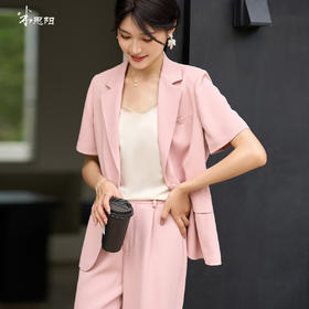 剩S/M/L/XL/XXL 米思阳2025夏季新款通勤职业短袖西装高级感减龄一粒扣上衣女210