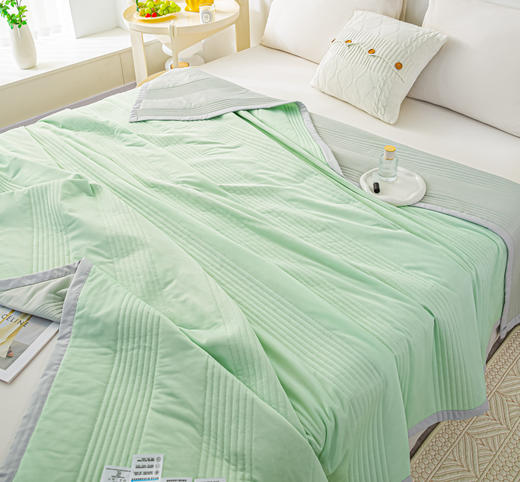 【紫韵家纺】紫韵 凉感丝抗菌爽肤被 湖蓝 200*230cm 商品图4