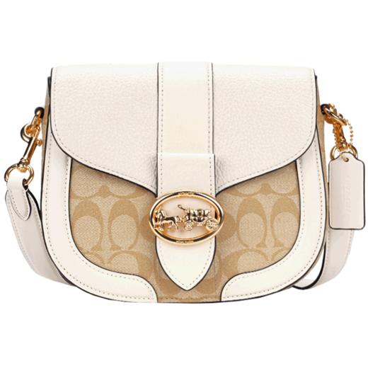 COACH 奥莱款小号女士PVC配皮单肩斜挎包马鞍包 商品图11