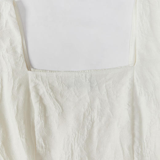 法式浪漫肌理感提花花苞袖连衣裙女夏季甜美白月光公主裙V1541122 商品图5