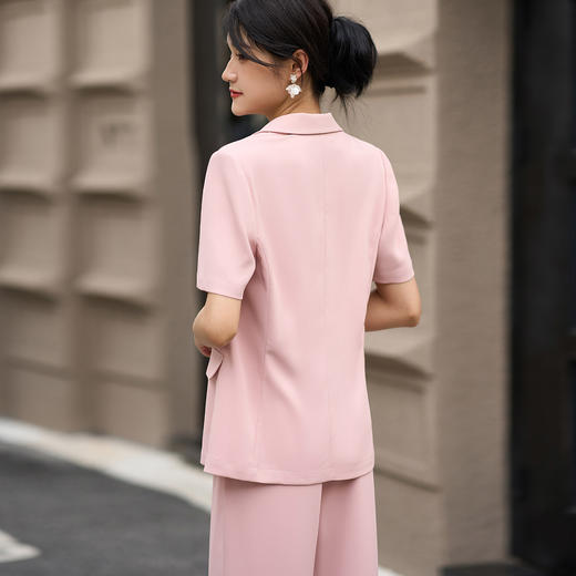 剩S/M/L/XL/XXL 米思阳2025夏季新款通勤职业短袖西装高级感减龄一粒扣上衣女210 商品图3