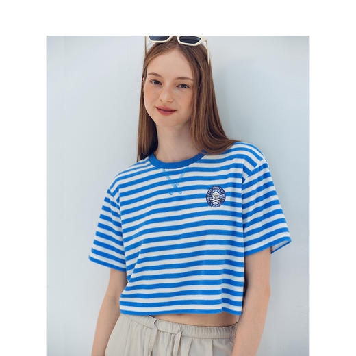 TeenieWeenie小熊条纹T恤女夏季女t恤TTRS246507N 商品图1