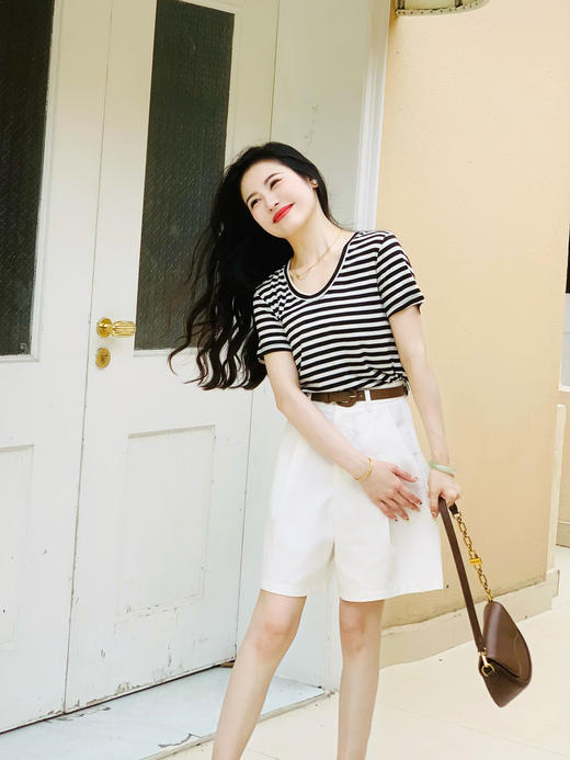 【百图lulu定制】【小A字短裤】买一送一，送腰带  轻休闲 轻通勤 夏日短裤 商品图2