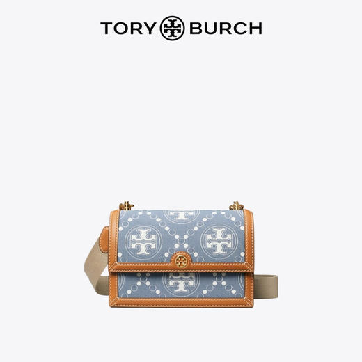【1F】Tory Burch 汤丽柏琦【礼物】T MONOGRAM 小号丹宁单肩包 商品图0