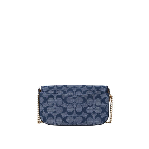 COACH 奥莱款女士牛仔布配皮单肩斜挎包 商品图3