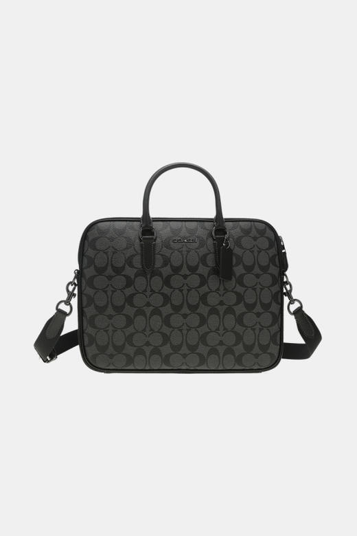 COACH 奥莱款男士PVC配皮单肩斜挎手提包 商品图10