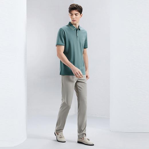 【不变形领】【5A抗菌2A防螨】柒牌polo衫男短袖夏季新款含桑蚕丝透气翻领T恤	126T70140 商品图3