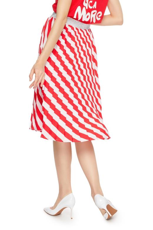 AVA 拼色斜条纹半裙 6439 商品图1