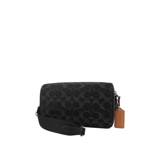 COACH 奥莱款男士织物配皮单肩斜挎子母包 商品图1