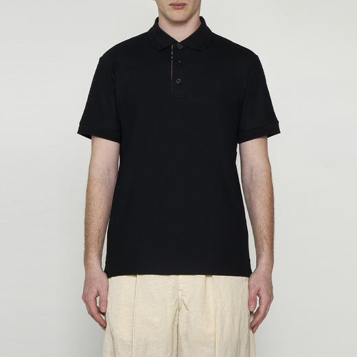 BURBERRY 巴宝莉 男士TB专属标识刺绣棉质短袖 Polo衫 黑色 8084010 A1189 商品图1