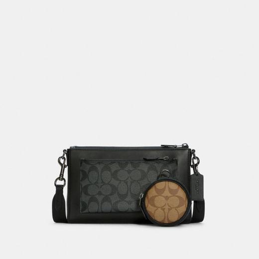 COACH 奥莱款中号男士PVC配皮单肩斜挎包 商品图11