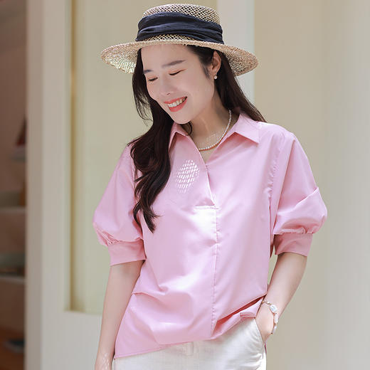 法式浪漫V领 抗皱衬衫 商品图3