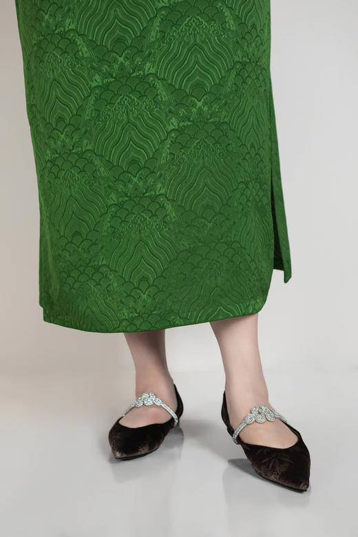 现货，下单72小时内发货【云影流竹高奢国风鞋子】竹叶天鹅绒，羊皮内里，加宽加高版 商品图7