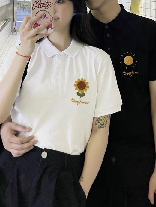 【YW】无忧购夏季韩版ins潮珠棣棉情侣居家外穿Polo领上衣（截单后7天发货)25年清仓捡漏 商品图7