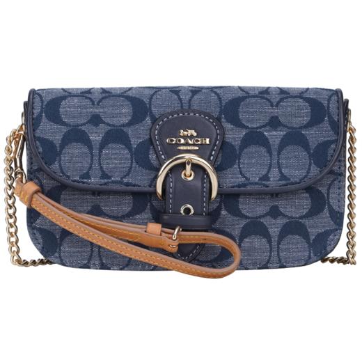 COACH 奥莱款女士牛仔布配皮单肩斜挎包 商品图13