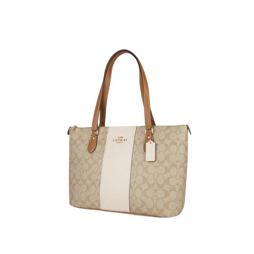 COACH 奥莱款女士PVC配皮单肩手提包 商品图1