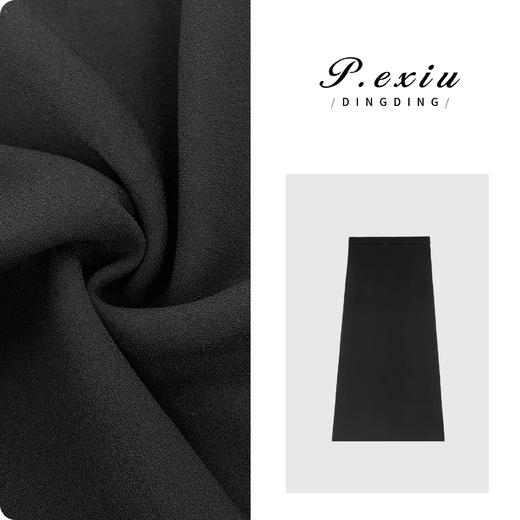 03-4潘依绣丁丁宠粉PanYiXiu/潘依绣醋酸极简风包臀后开叉立体剪裁半身裙 W-61827 商品图0