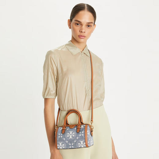 【1F】Tory Burch 汤丽柏琦【刘雯同款】 T MONOGRAM 迷你丹宁酒桶包 商品图2