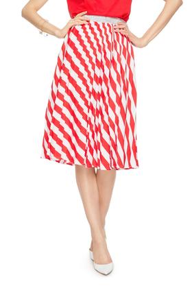 AVA 拼色斜条纹半裙 6439