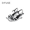D:FUSE迪芙斯2024夏季新款简约条带坡跟方头OL风凉鞋DF42115167 商品缩略图5