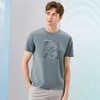【5A抗菌2A防螨】柒牌男士短袖t恤夏季薄款时尚龙纹印花圆领上衣	126T73480 商品缩略图1
