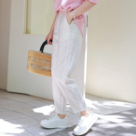 懒人亚麻百搭镰刀裤，万能穿搭 商品图2