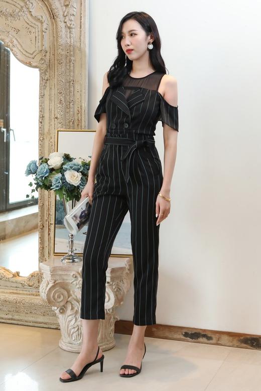 LNNNS 半透明露肩条纹上衣 6374 商品图1