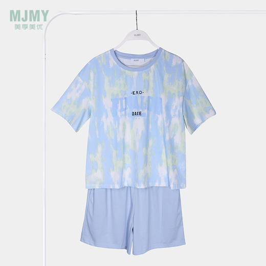 美季美优女士棉质扎染印花短袖套装J420304 商品图0