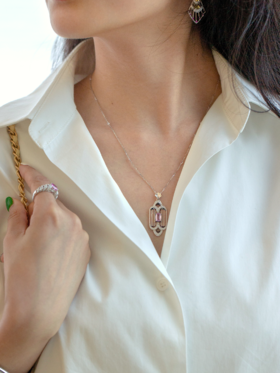 LUCINE高级珠宝｜《曼哈顿》系列 克莱斯勒粉蓝宝吊坠（不含链）