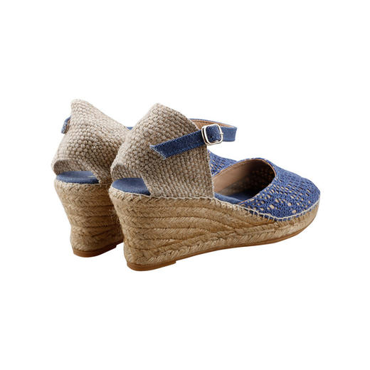 限时特价——西班牙原产手工制作时尚轻便超舒适女款草编鞋 2501G-蓝色 商品图3