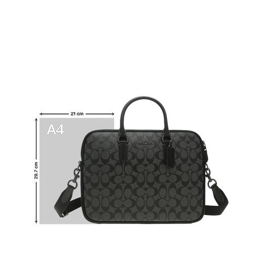 COACH 奥莱款男士PVC配皮单肩斜挎手提包 商品图6