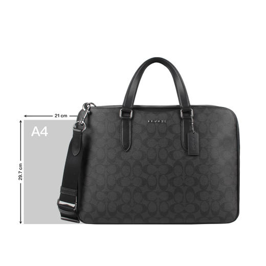 COACH 奥莱款大号男士PVC配皮单肩斜挎手提包 商品图6