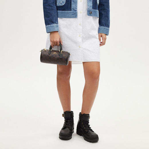 COACH 奥莱款女士PVC配皮单肩斜挎手提包 商品图4