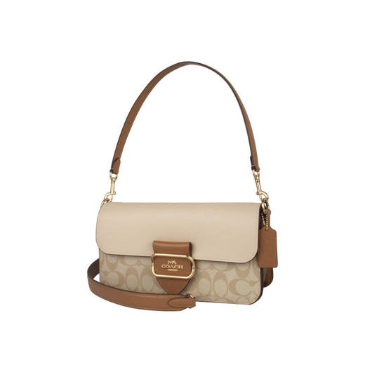 COACH 奥莱款女士PVC配皮单肩斜挎手提包 商品图1