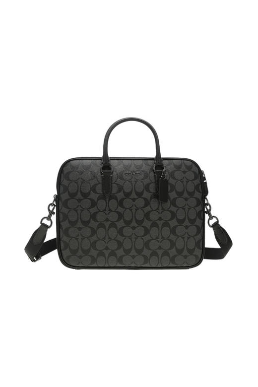 COACH 奥莱款男士PVC配皮单肩斜挎手提包 商品图9