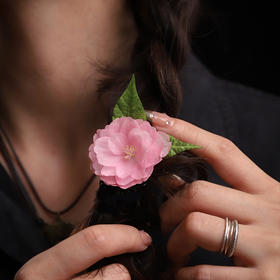 扬州非遗技艺通草花 杏花/樱花/绣球/金桂 发簪发钗 胸针汉服配饰古风发饰头饰