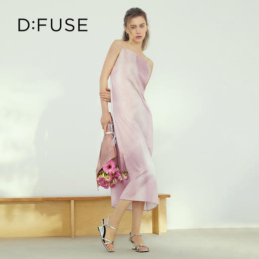 D:FUSE迪芙斯2024夏季新款简约条带坡跟方头OL风凉鞋DF42115167 商品图7