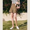 欧芮儿卡其色休闲裤女夏季2022新款高腰时尚直筒翻边阔腿西装短裤 商品缩略图4