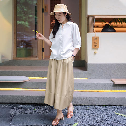 【现货】大摆高腰慵懒休闲半身裙裤 商品图4