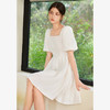 法式浪漫肌理感提花花苞袖连衣裙女夏季甜美白月光公主裙V1541122 商品缩略图3